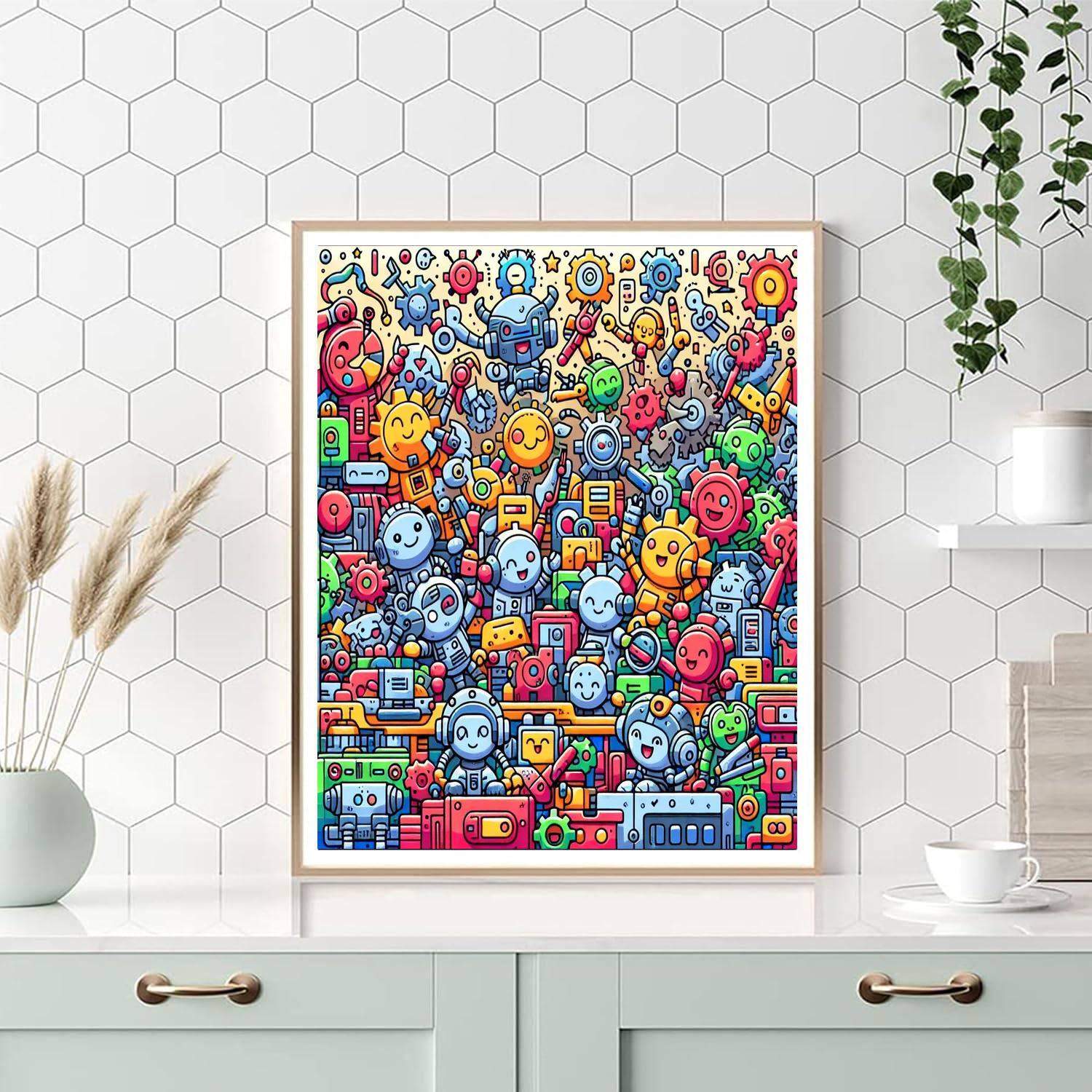 Fantastic Robots At Work Paint By Numbers