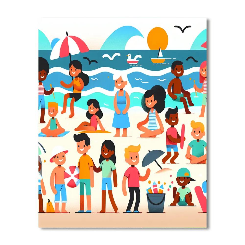Breezy Beach Bash Painting By Numbers Kit