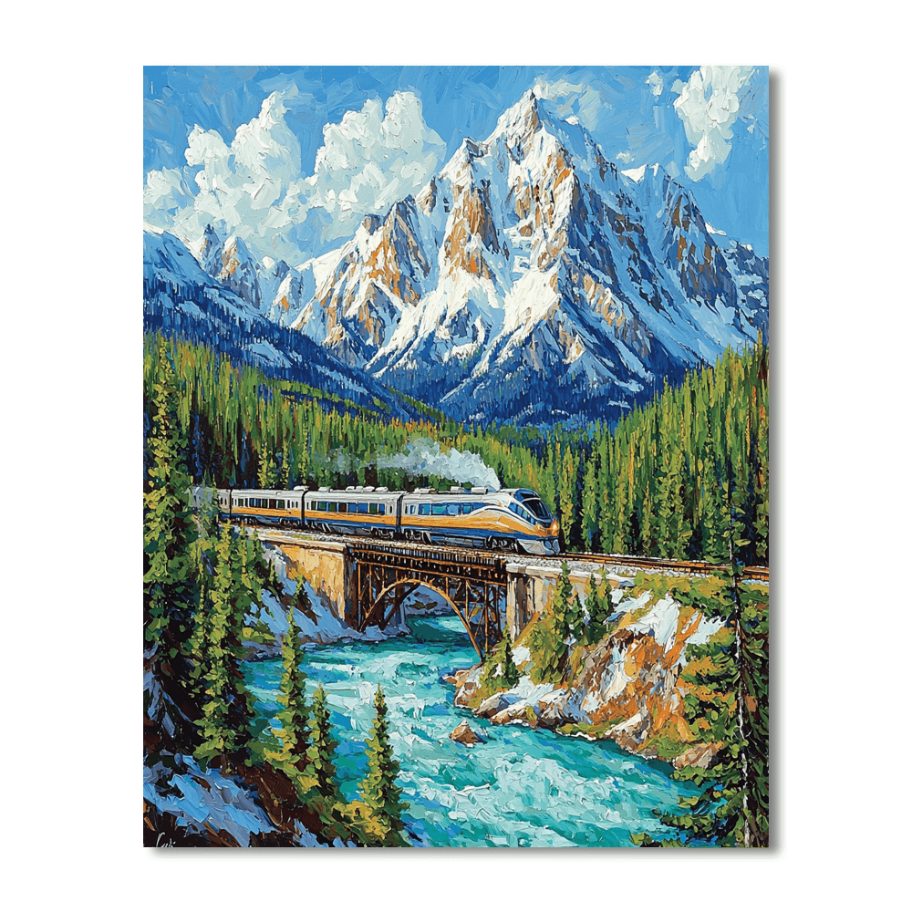Canadian Rockies Rail Journey Paint By Numbers Kits