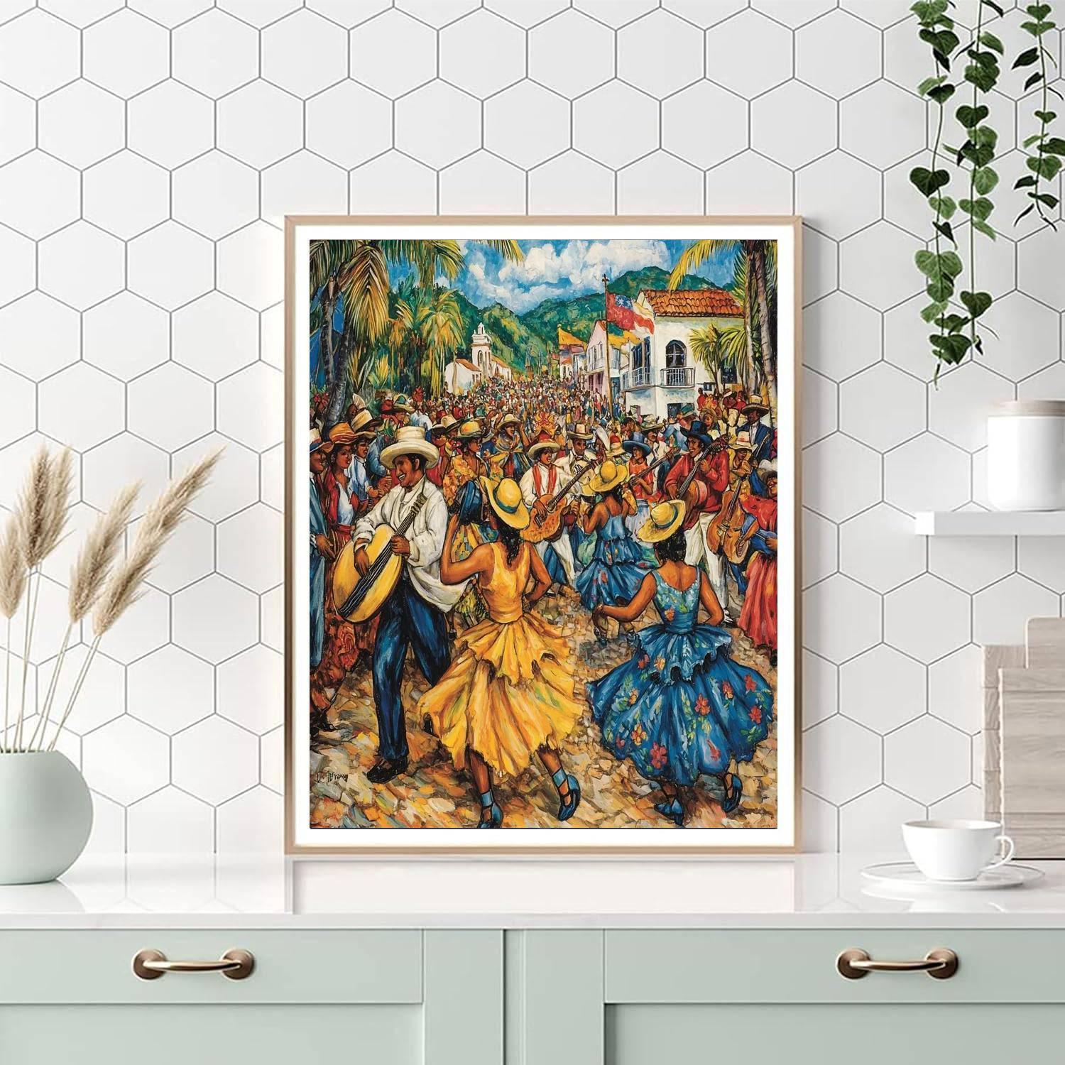 Diego Rivera Inspired Festive Cultural Parade  Paint By Numbers