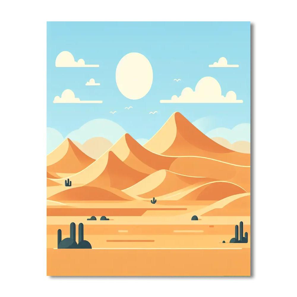 Dazzling Desert Dunes Number Painting