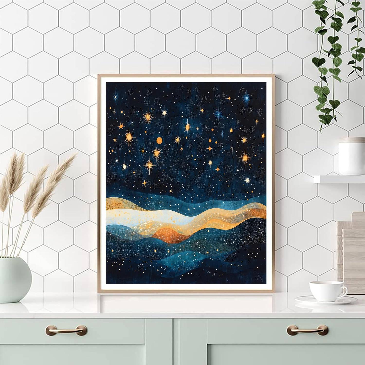 Georges Seurat Inspired Patterns Of The Night Sky  Numbered Painting Kits