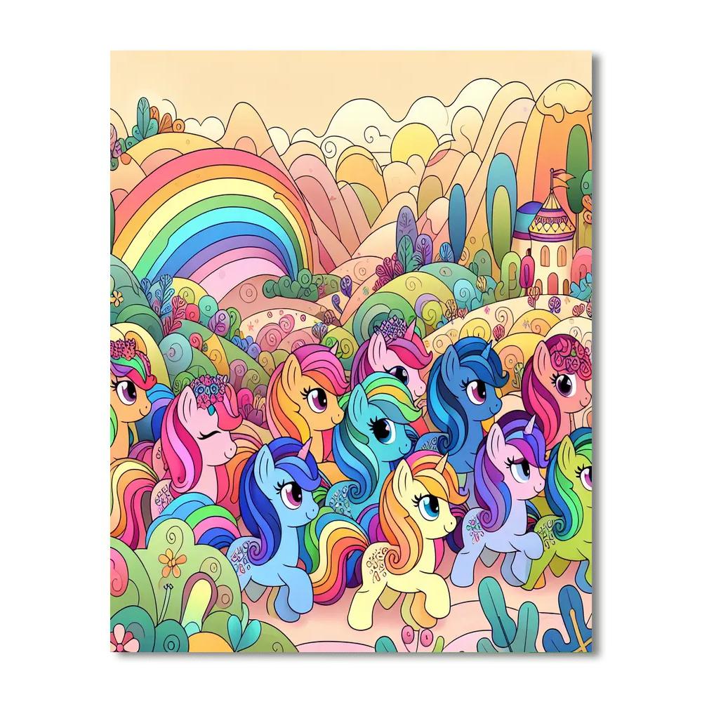 Magical Pony Parade Paint By Numbers Art
