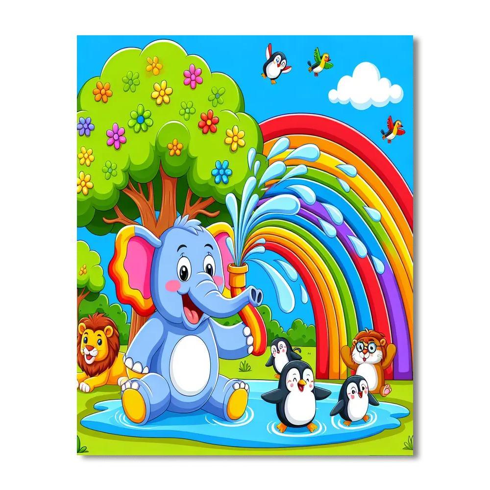 Happy Zoo Friends Paint By Numbers Art