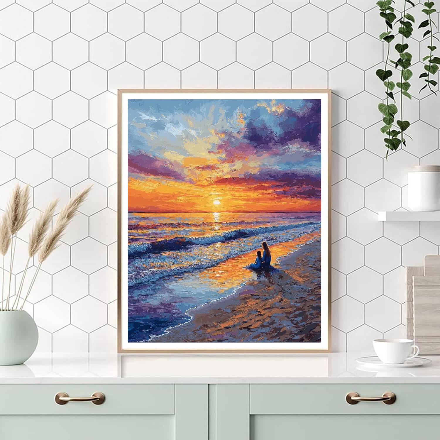 Sunset Reflections On The Shore Paint By Number