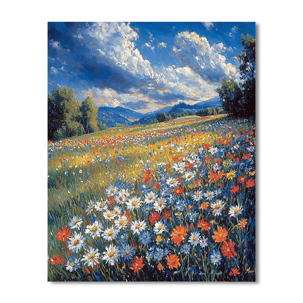 Claude Monet Inspired Colorful Meadows  Numbered Painting Kits