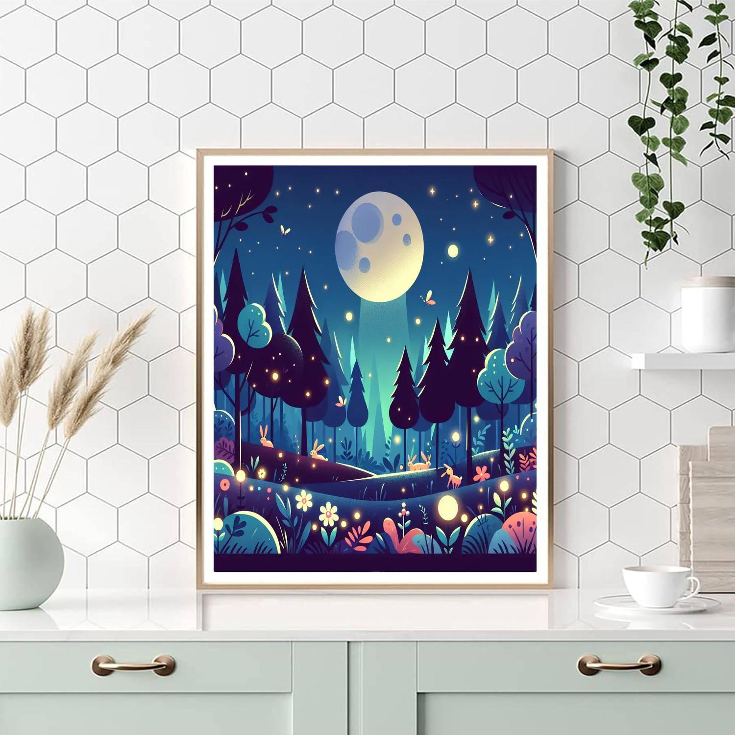 Magical Moonlit Forest Paint By Number