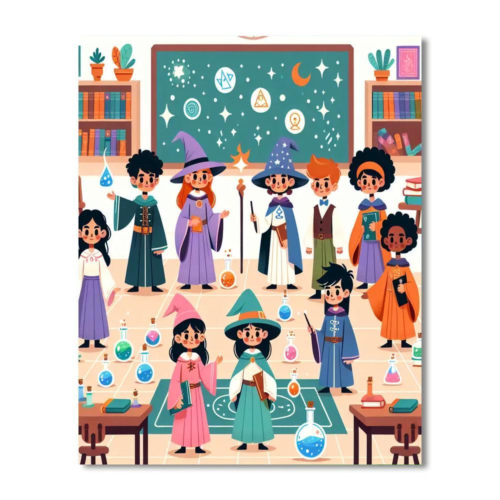 Wizard's School Adventure Paint By Numbers Art
