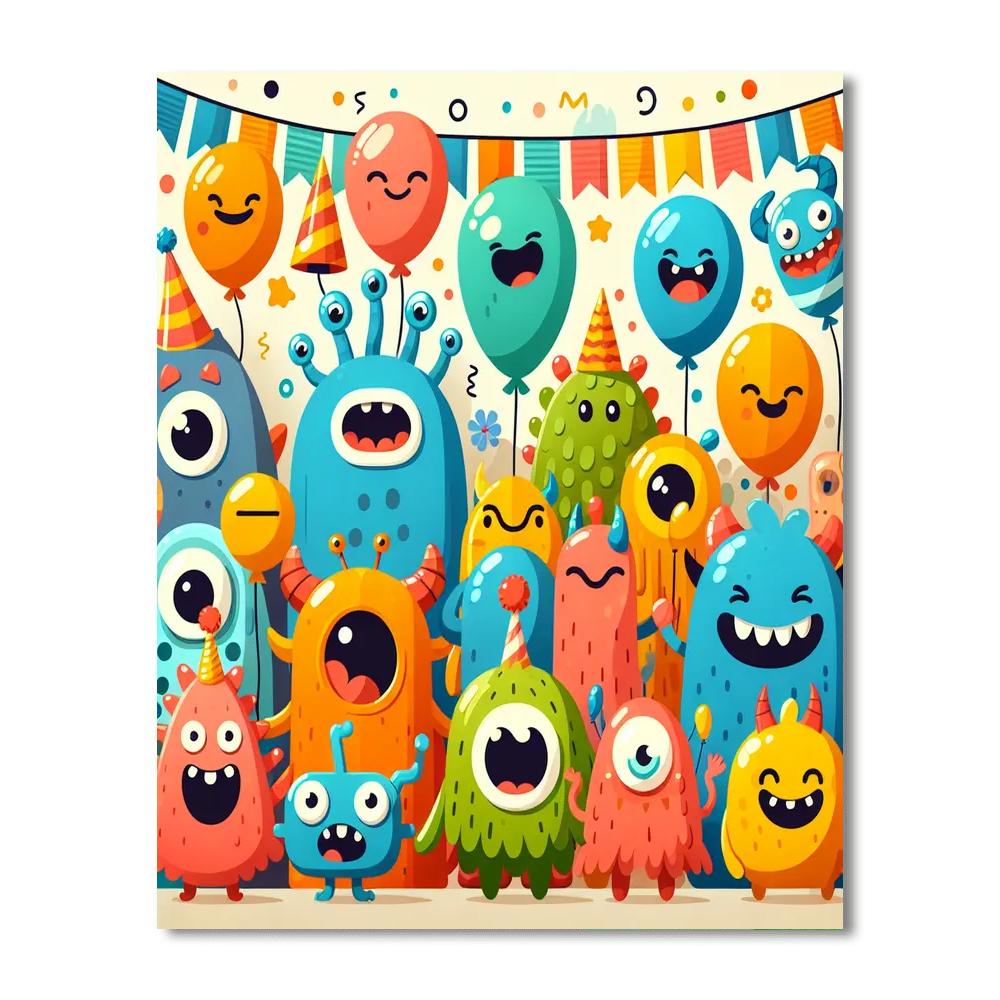 Friendly Monsters Parade Paint By Number