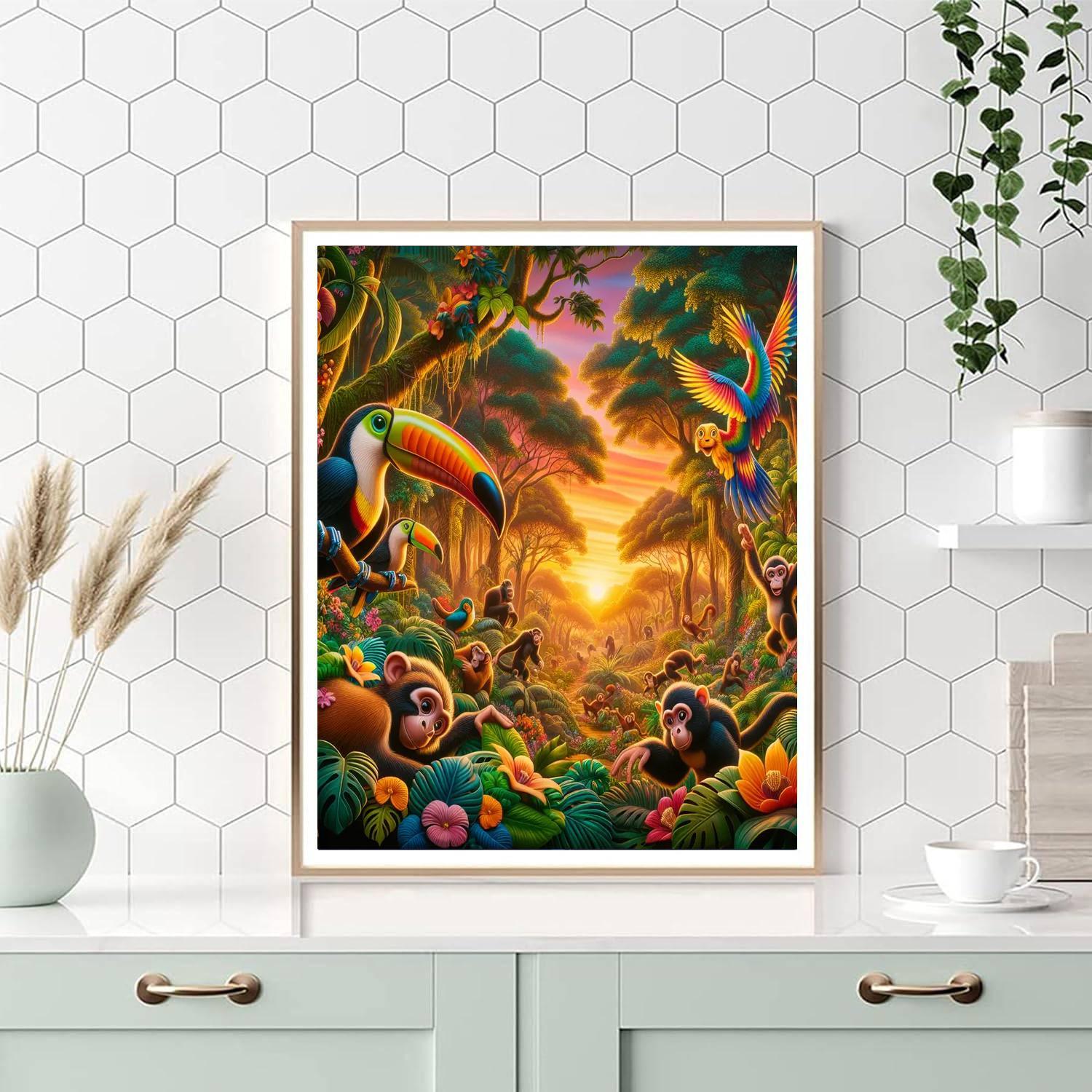 Enchanted Rainforest For Kids Numbered Painting Kits