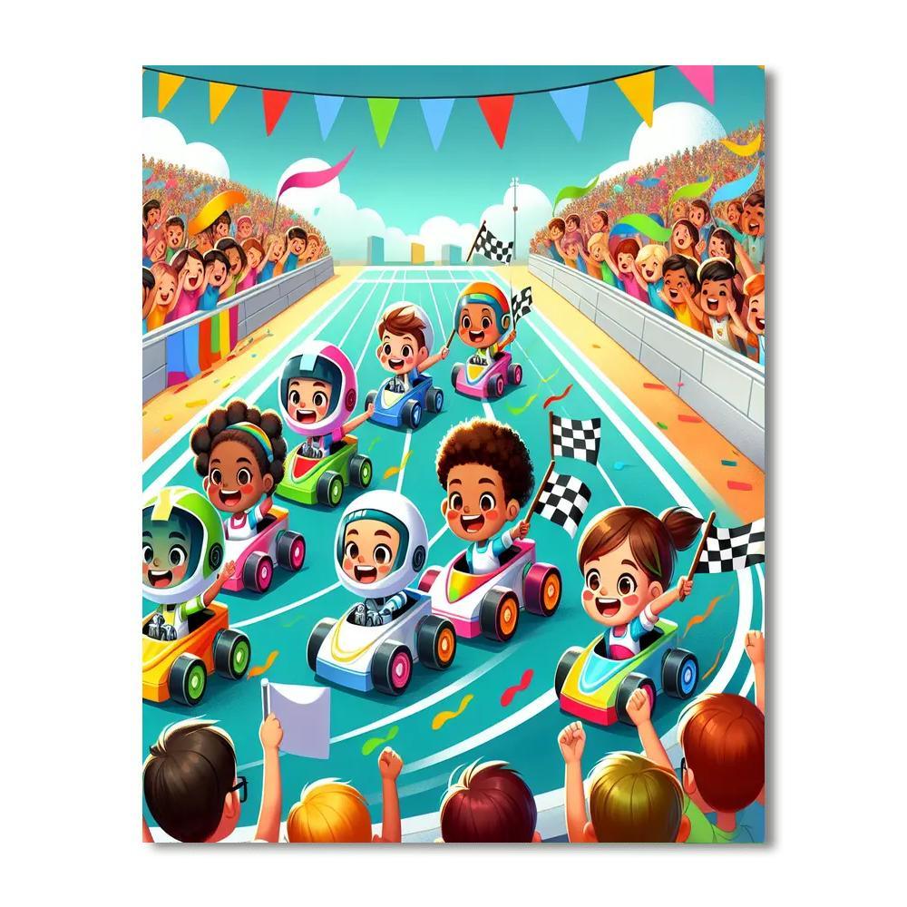 Robot Racing League Paint By Numbers Art