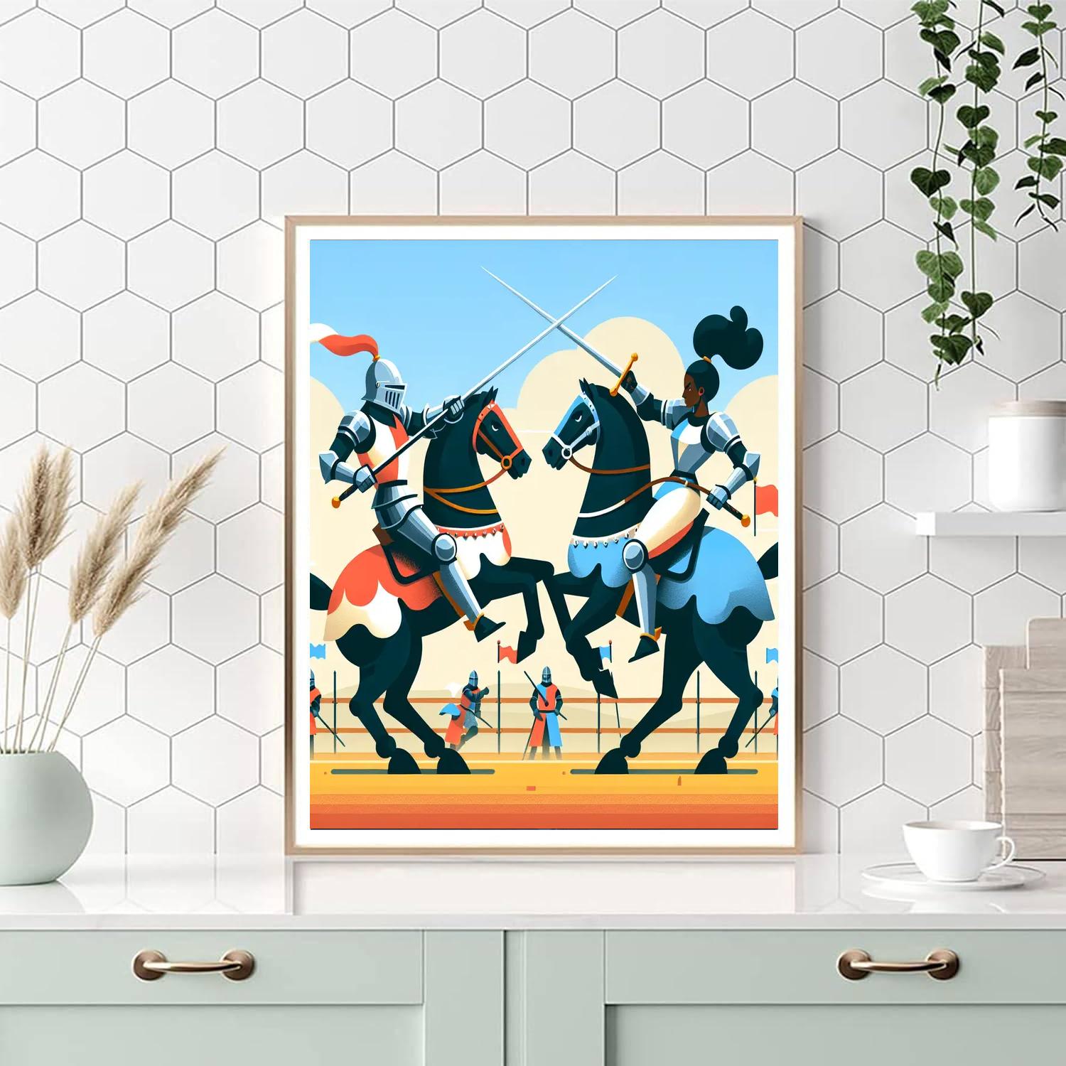 Epic Medieval Joust Painting Number Kit