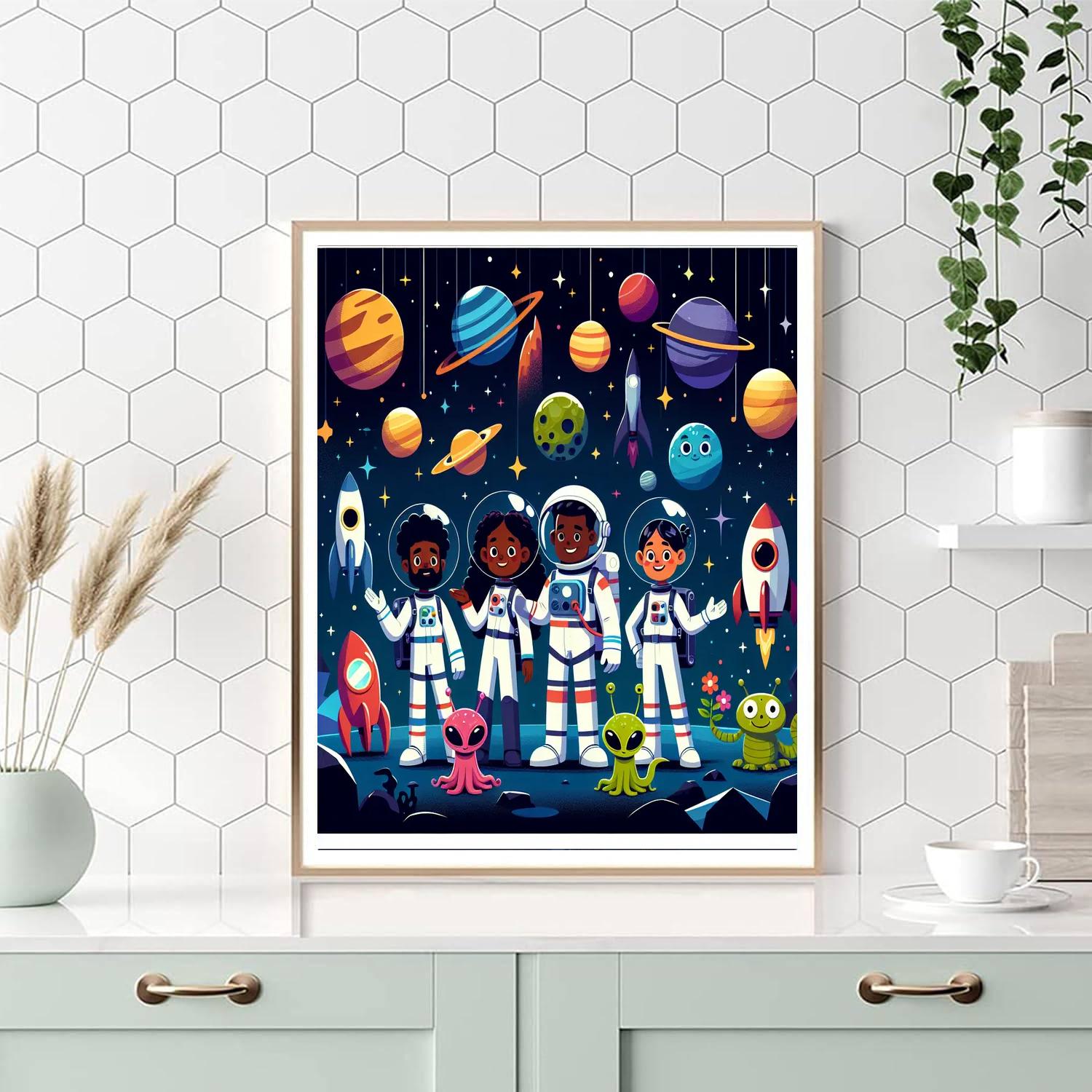 Space Exploration Mission Painting Number Kit