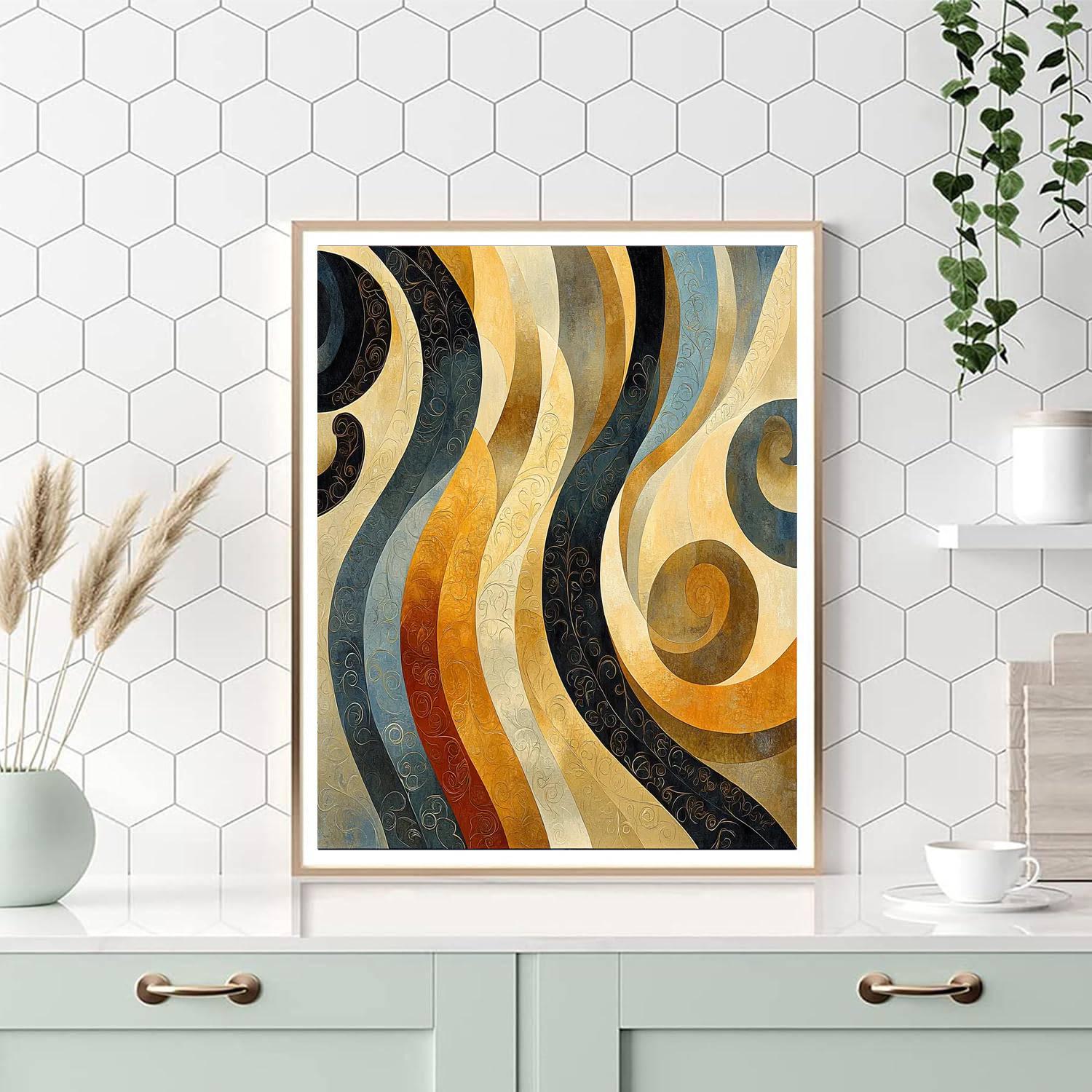 Gustav Klimt Inspired Abstract Echoes  Paint By Numbers Kits