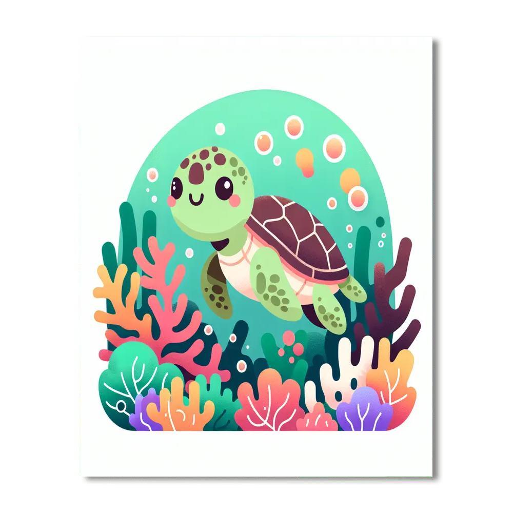 Turtle's Coral Reef Ride Paint By Numbers Kits