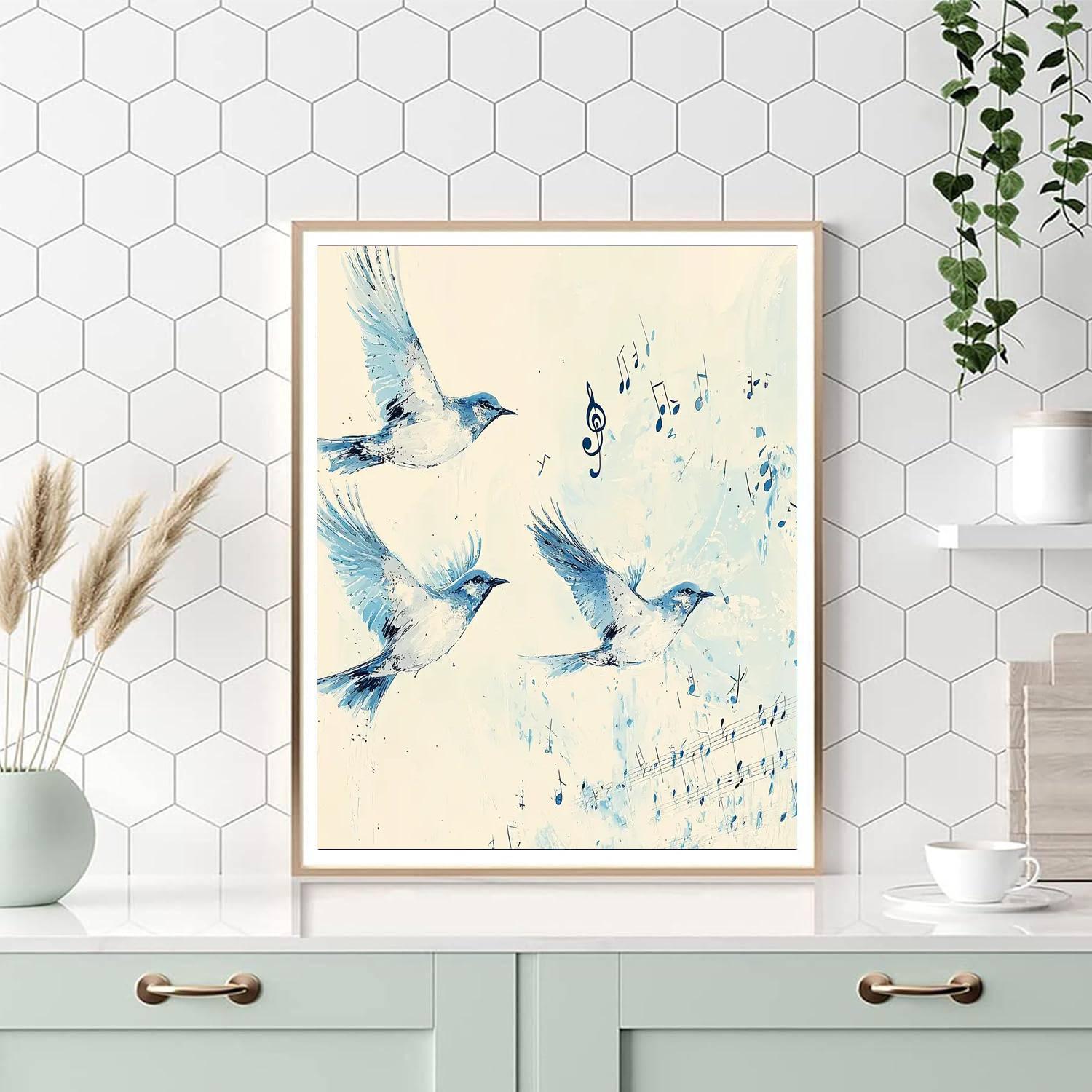 Leonardo Da Vinci Inspired Celestial Songbirds  Paint By Number