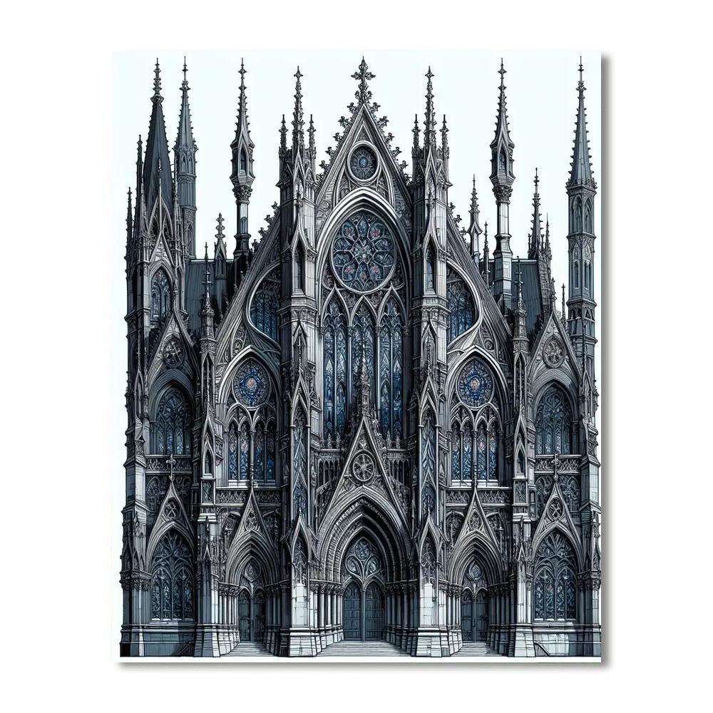 Gothic Architectural Elegance Number Painting