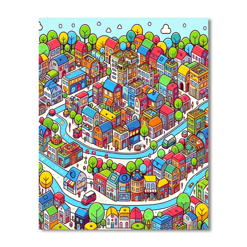 Tiny Town Treasures Painting By Numbers Kit