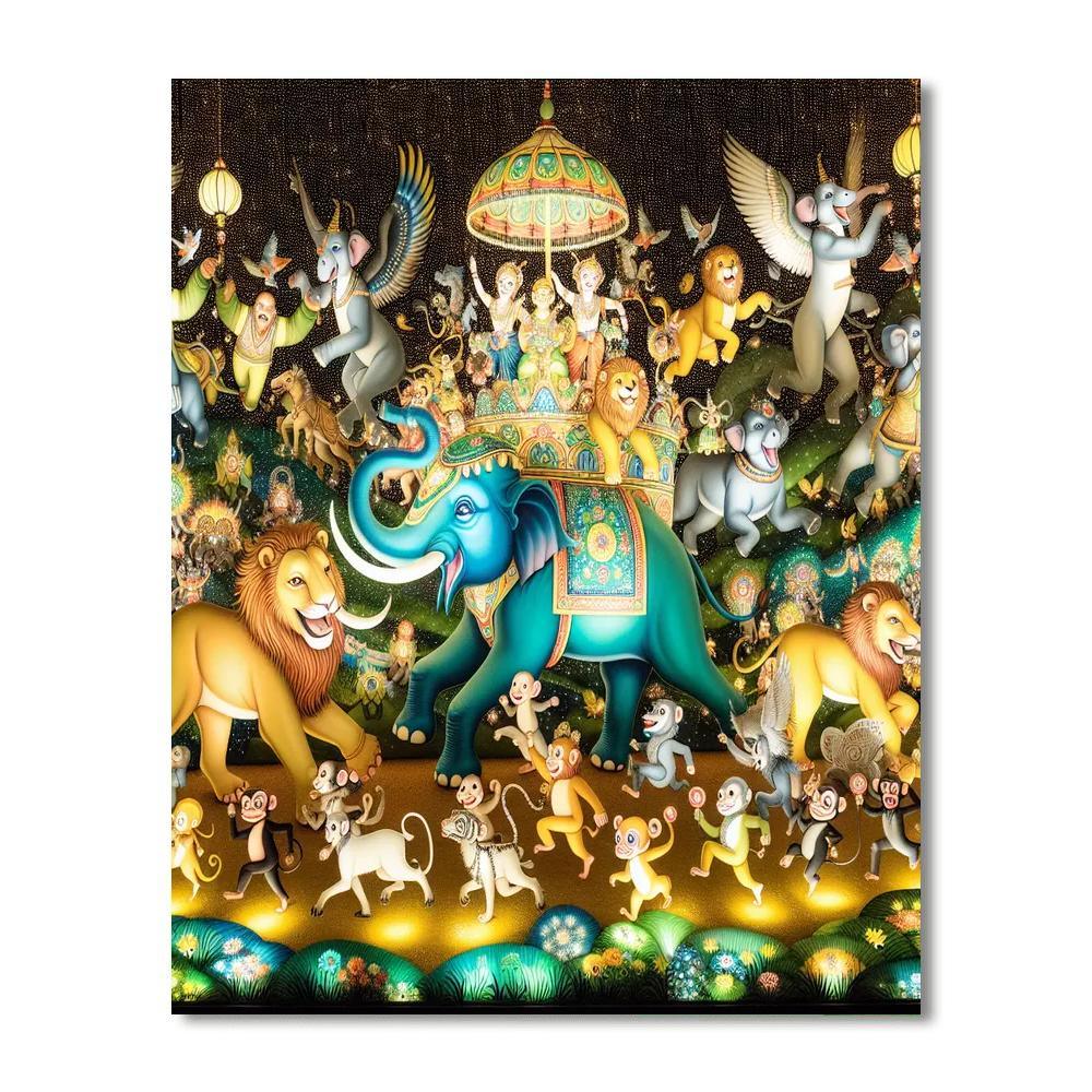 Adventurous Animal Parade Painting Number Kit