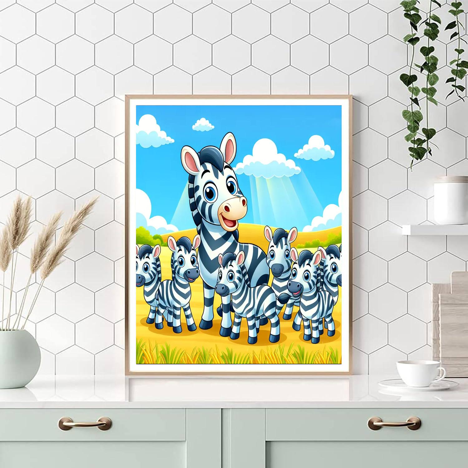 Zesty Zebras Paint By Numbers Art
