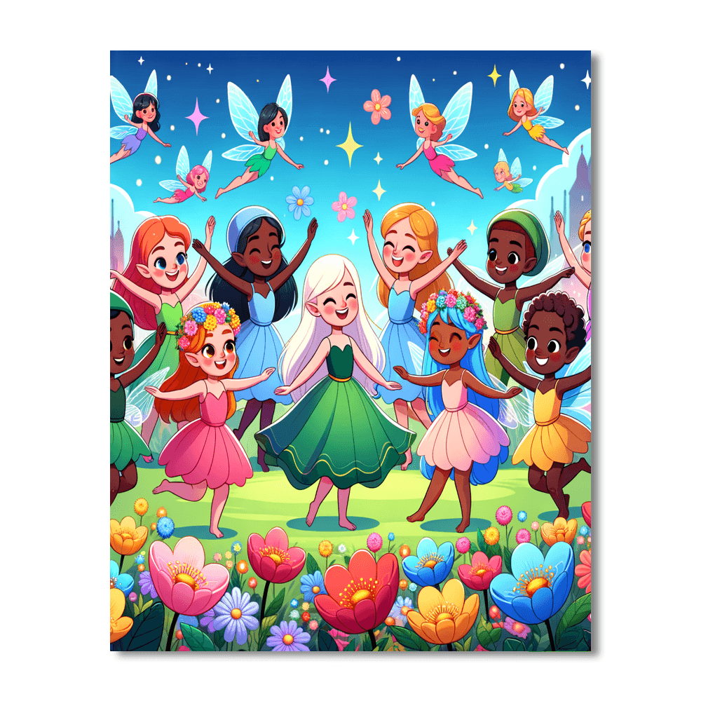 Bright Garden Fairies Paint By Number