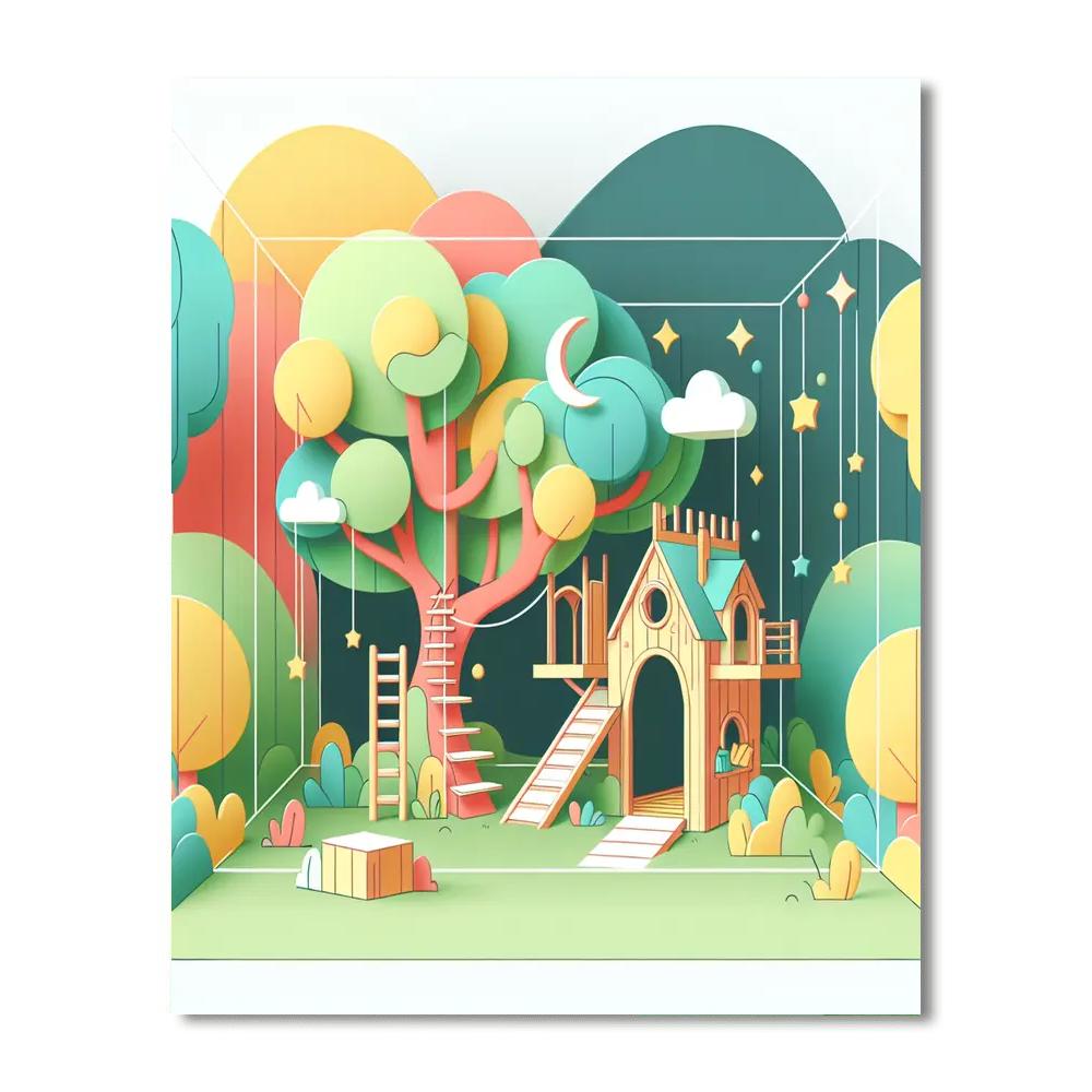 Mystical Enchanted Treehouse Paint By Color