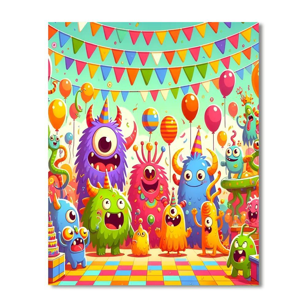 Friendly Monster Festival Paint By Numbers