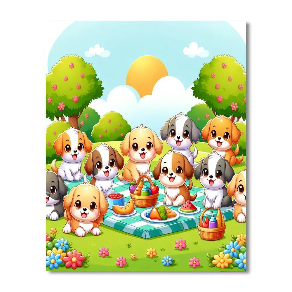 Puppy Picnic Fun Paint By Numbers Kits