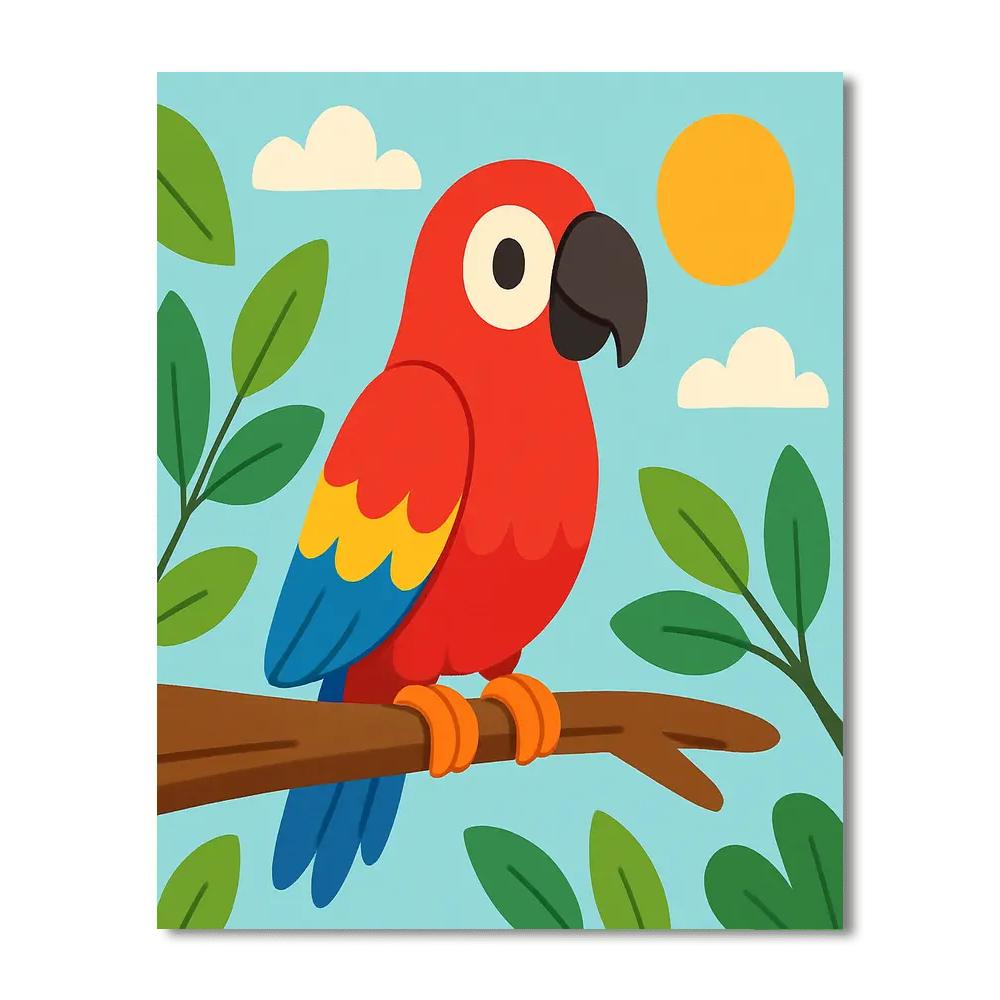 Bright Parrot Painting By Numbers Kit