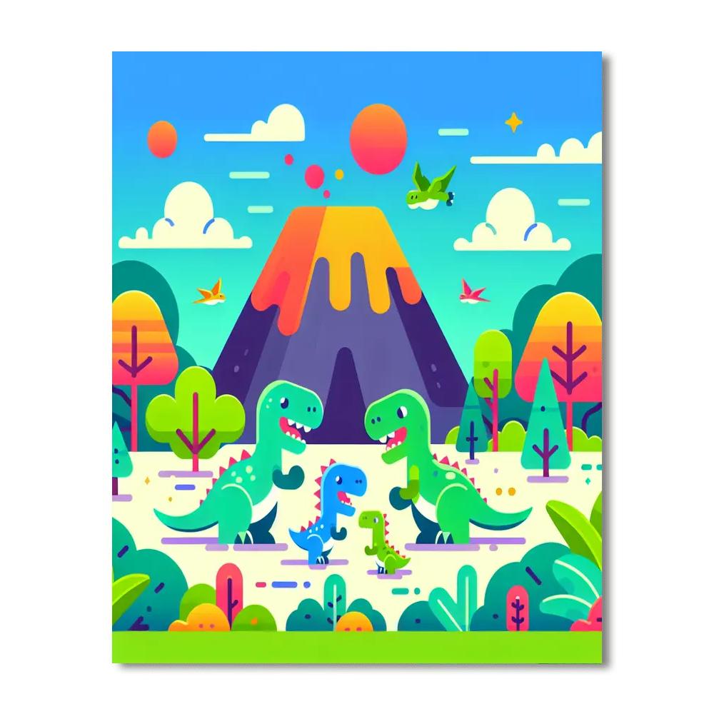 Dreamy Dinosaur Land Numbered Painting Kits