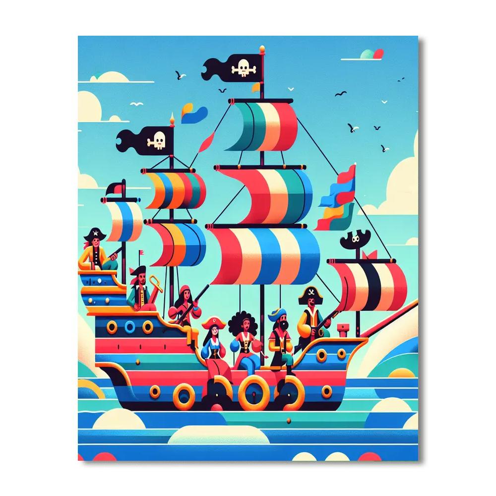 Daring Pirate Voyage Painting Number Kit