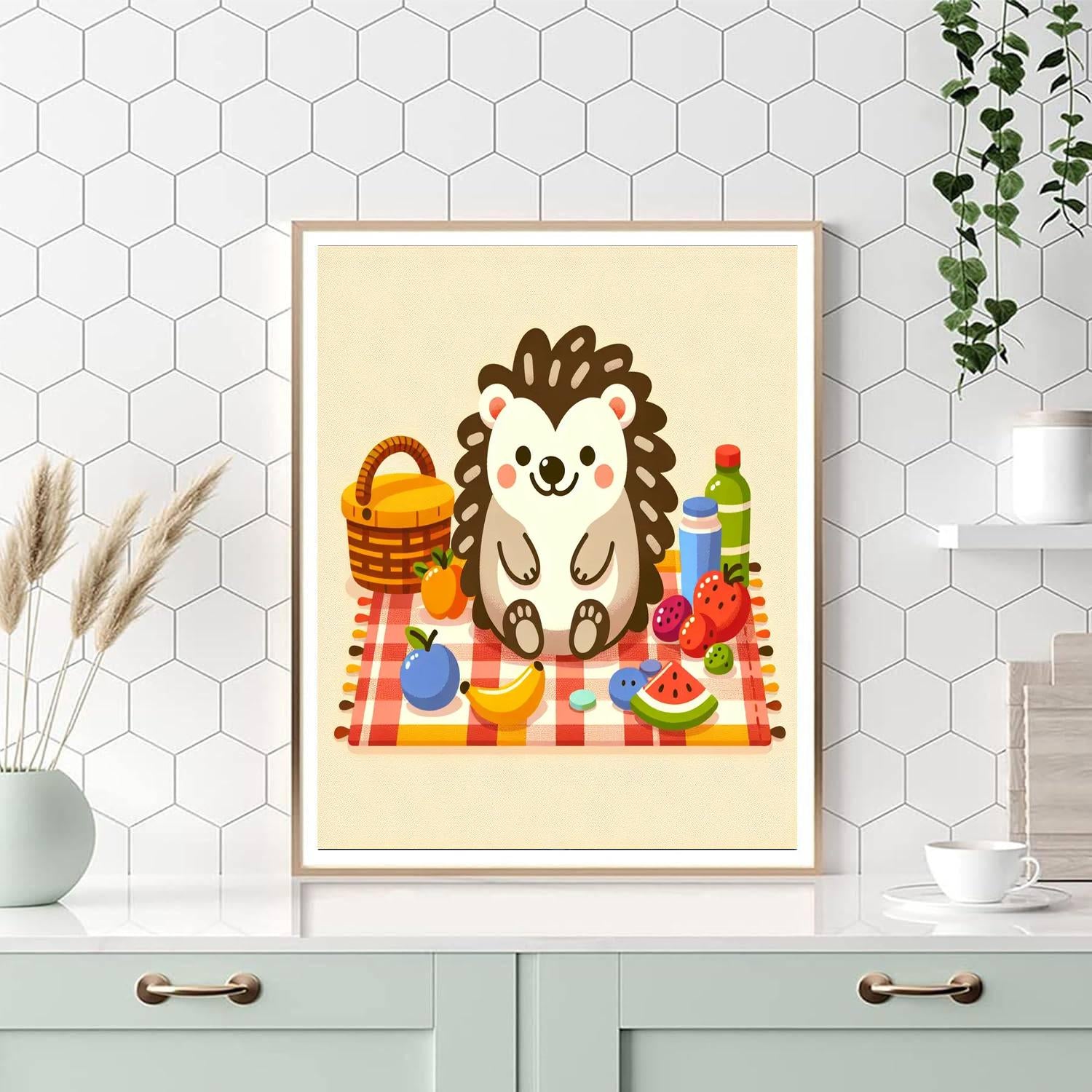 Friendly Hedgehog's Picnic Numbered Painting Kits