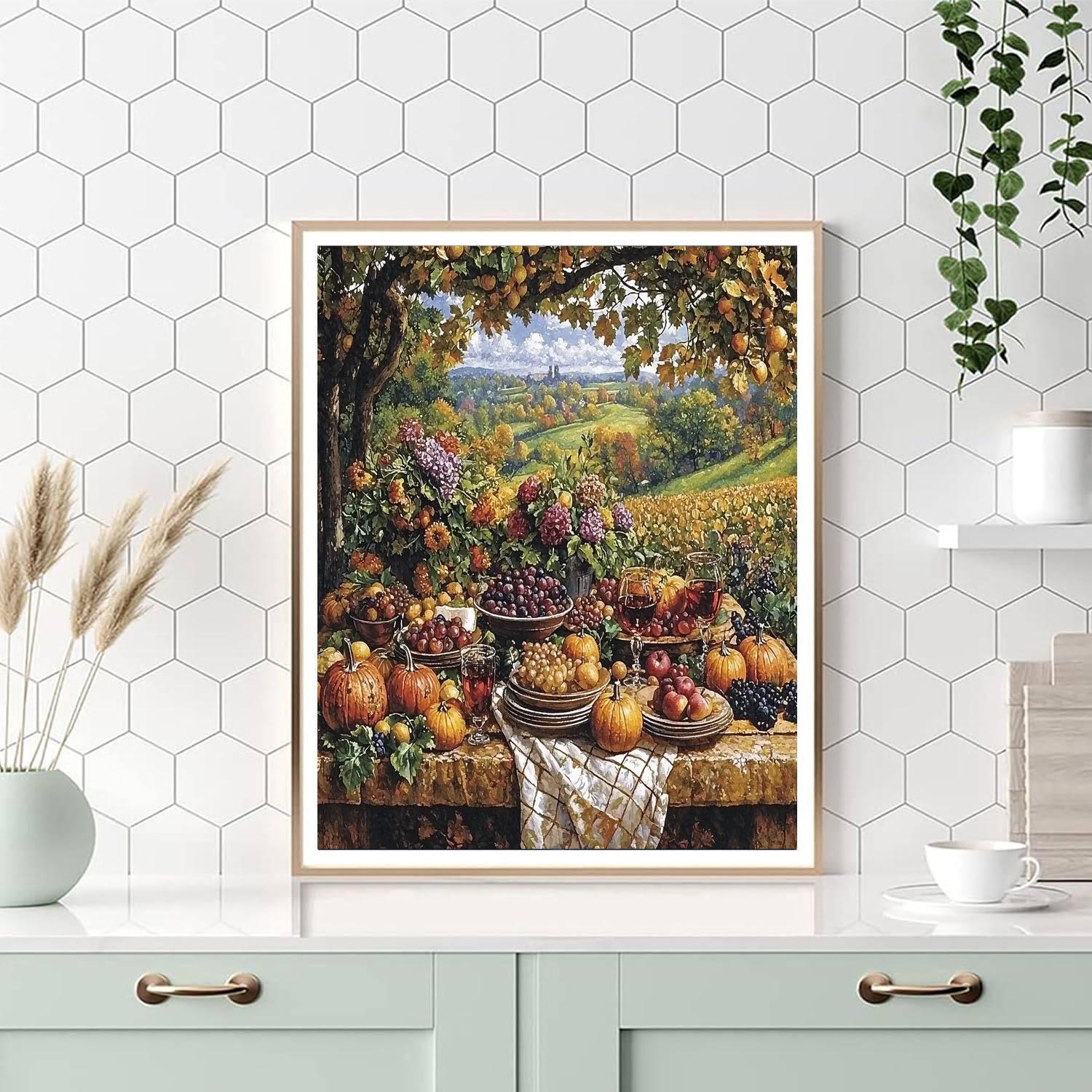 Norman Rockwell Inspired Rustic Harvest Feast  Paint By Numbers Kits