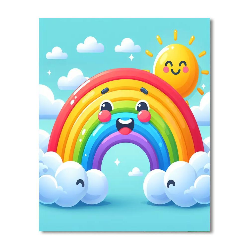 Bouncy Rainbow Bridge DIY Paint By Numbers
