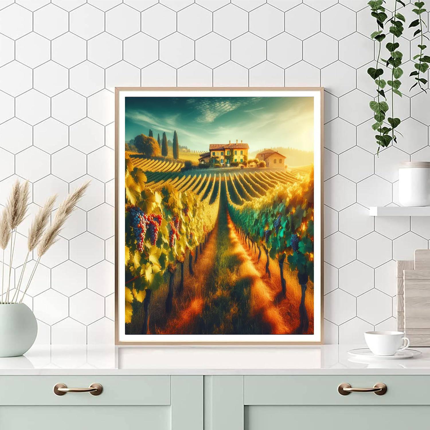 Quaint Vineyard Retreat Numbered Painting Kits