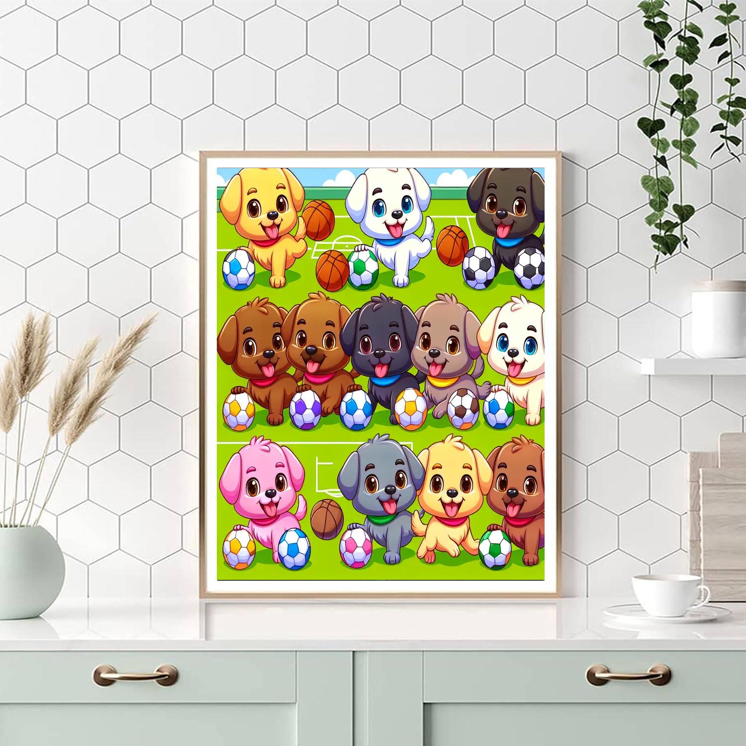 Sporty Pups Challenge Painting Number Kit