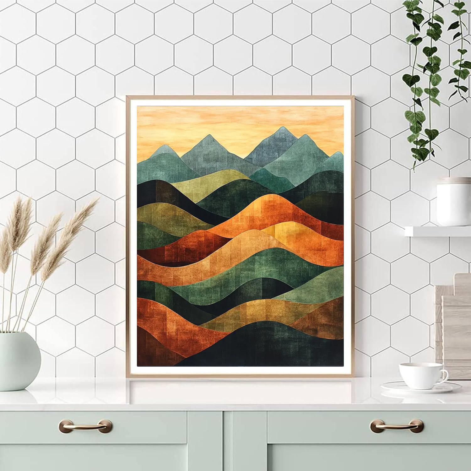 Paul Cézanne Inspired Mystic Mountain Echoes  Paint By Color