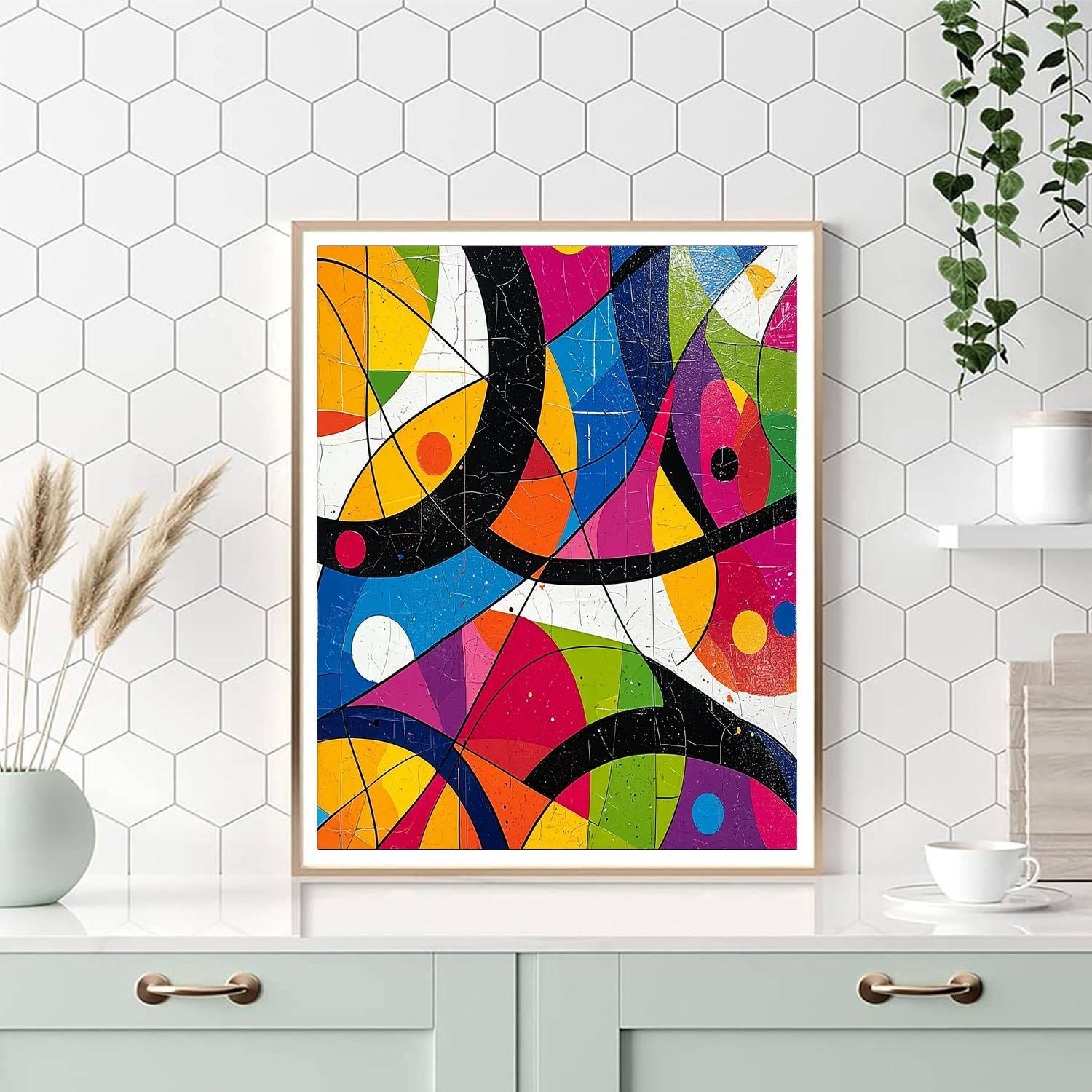 Joan Miró Inspired Harmony Of Forms  Number Painting