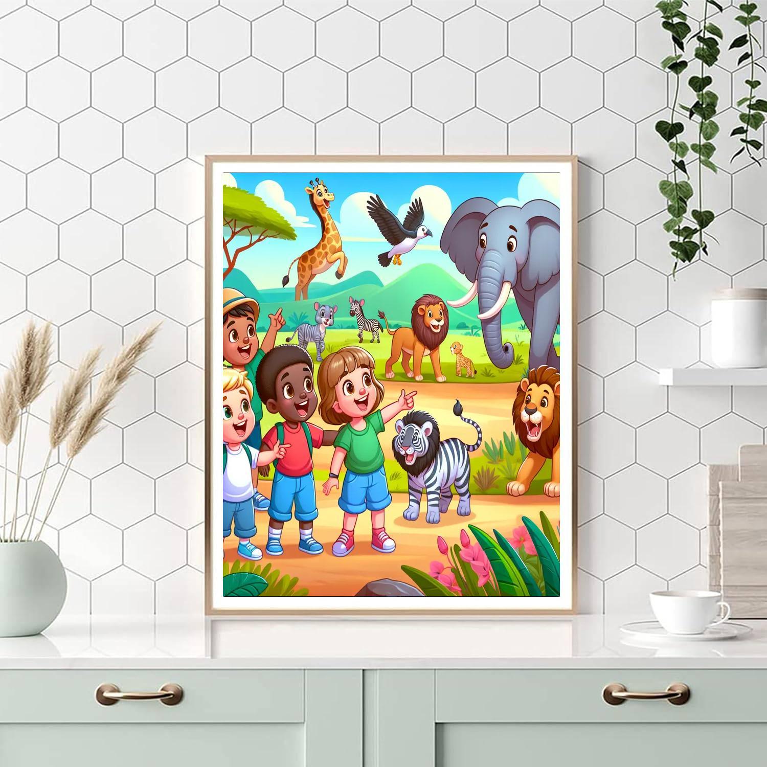 Charming Safari Expedition Painting By Numbers Kit
