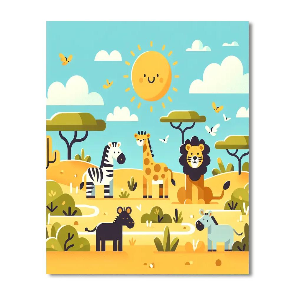 Sunny Safari Surprise Paint By Numbers Art