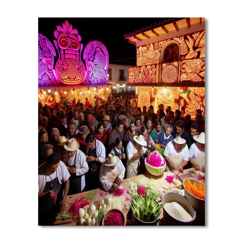 Noche De Los Rábanos (night Of The Radishes) Painting Number Kit