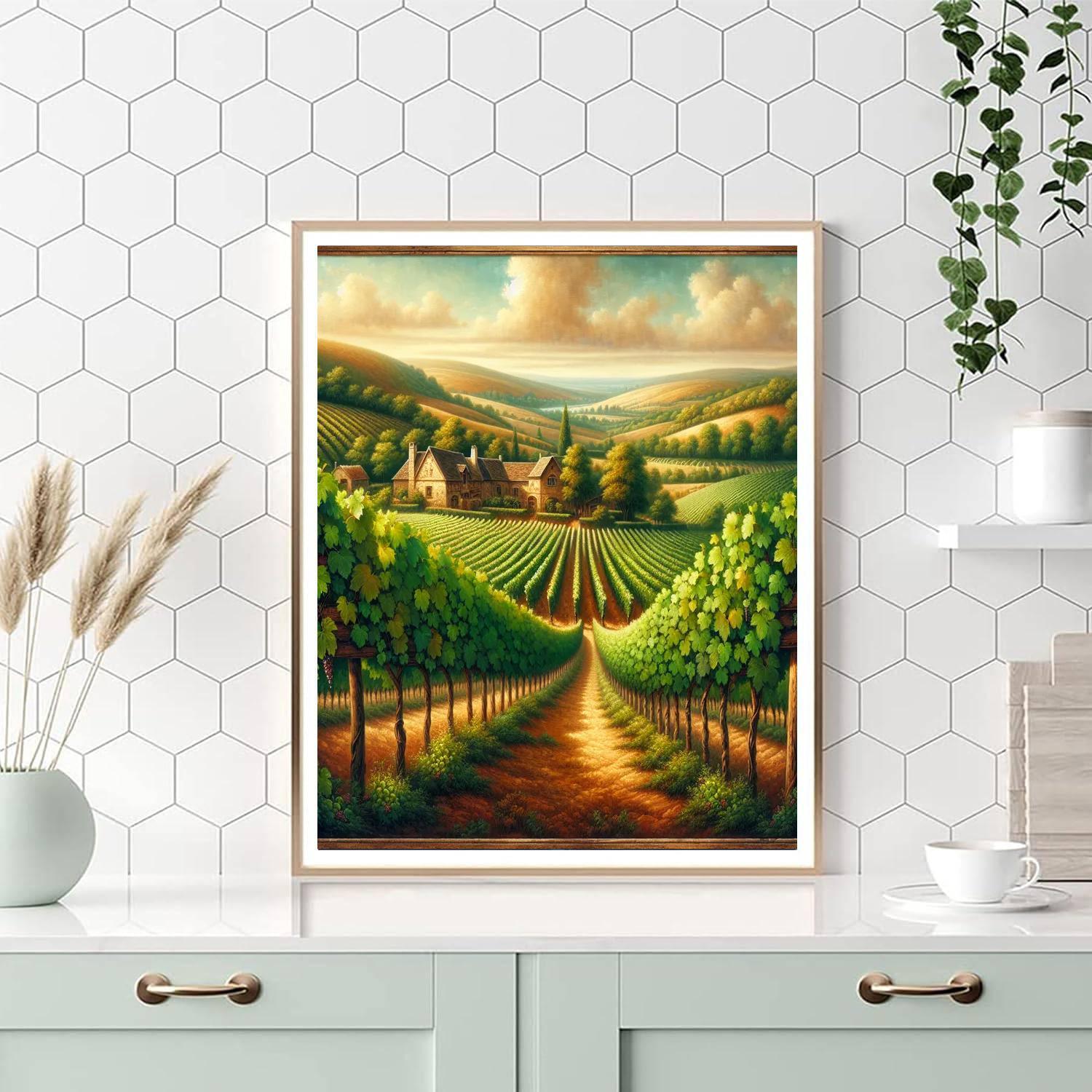 Old World Vineyard Charm DIY Paint By Numbers