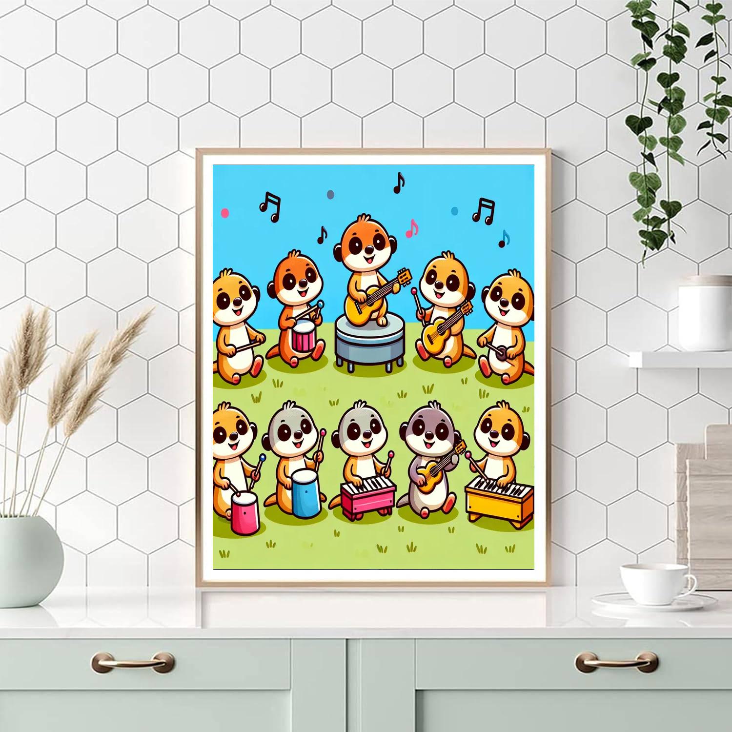 Musical Meerkat Band Paint By Numbers