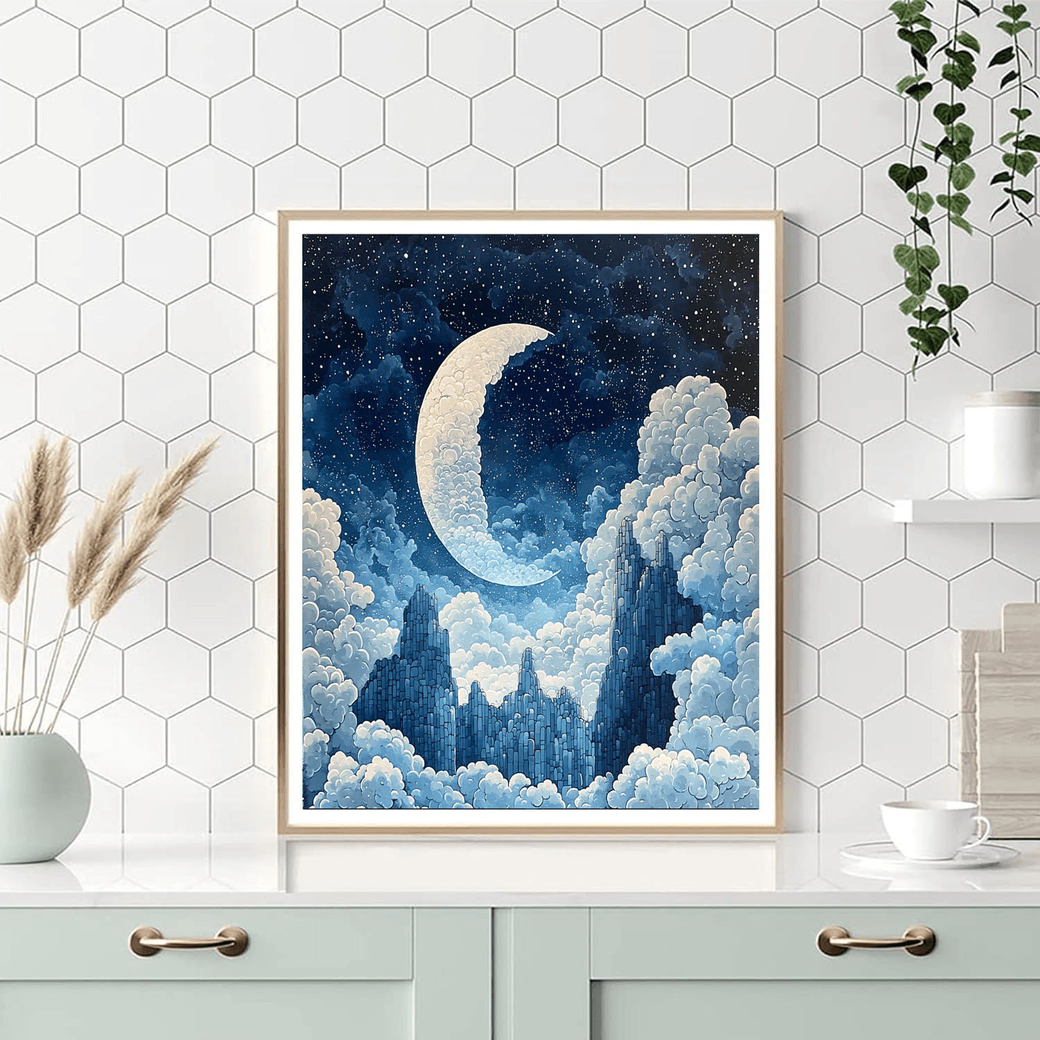René Magritte Inspired Lunar Lullaby  Paint By Color
