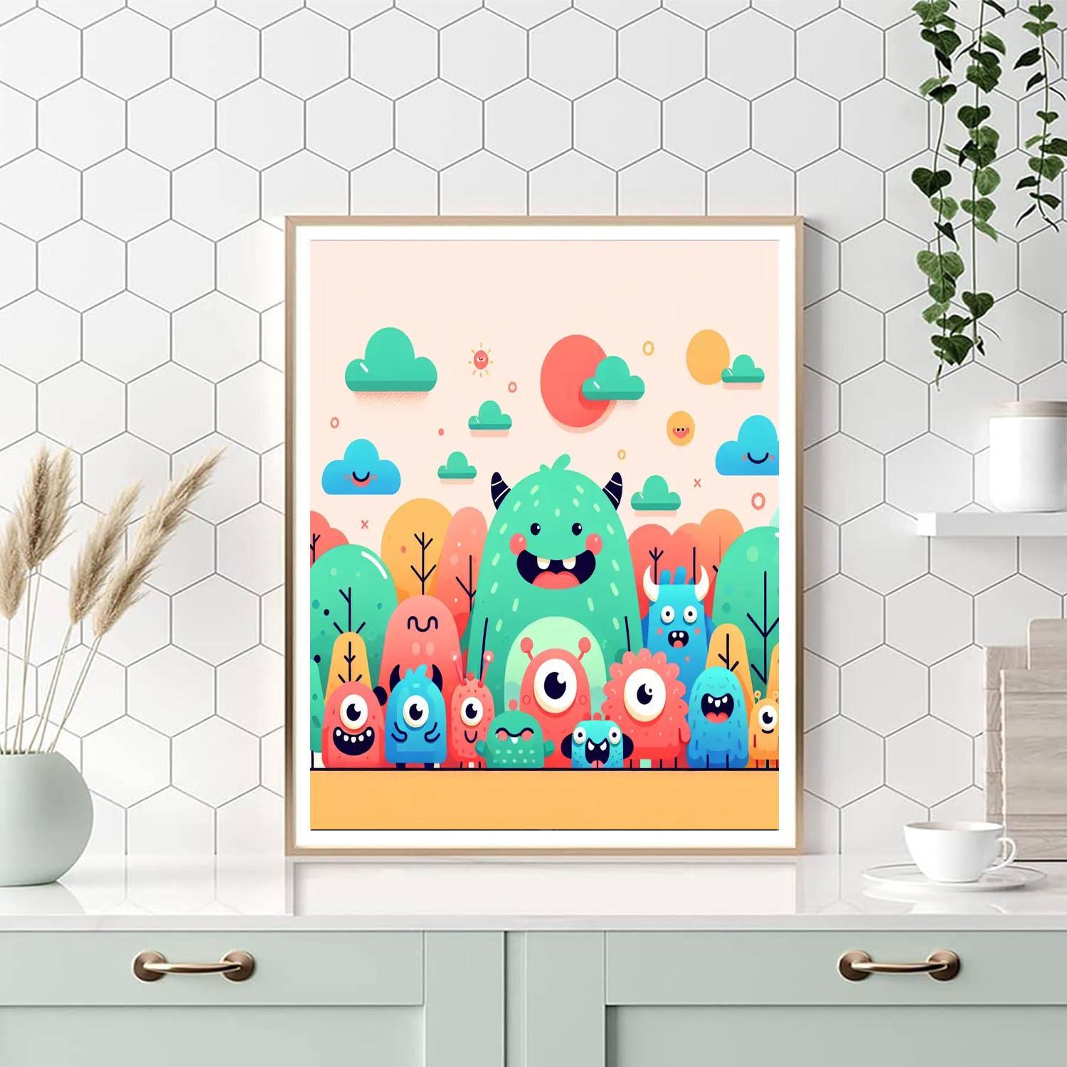 Adventure With Monsters Paint By Numbers Art