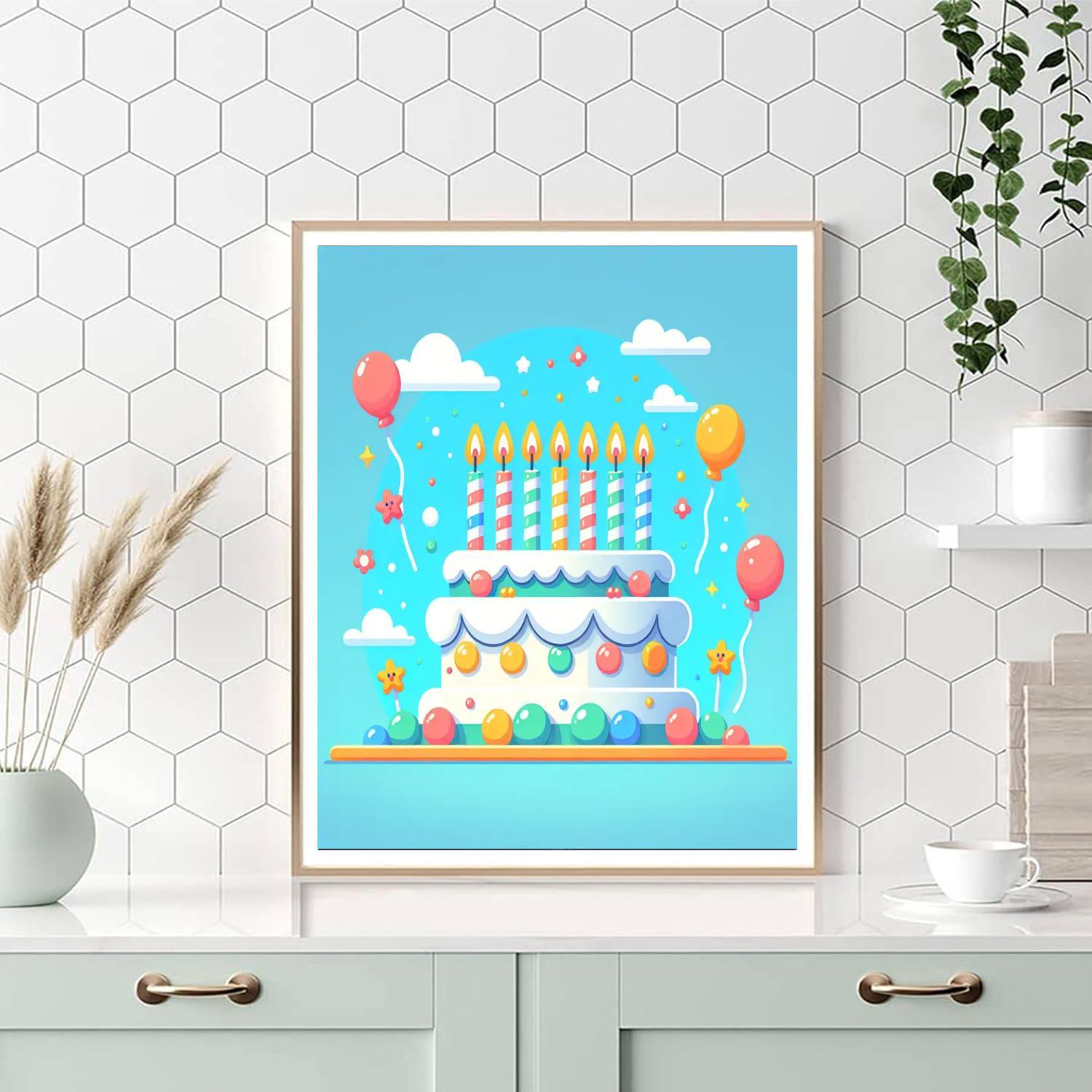 Happy Birthday Cake Numbered Painting Kits