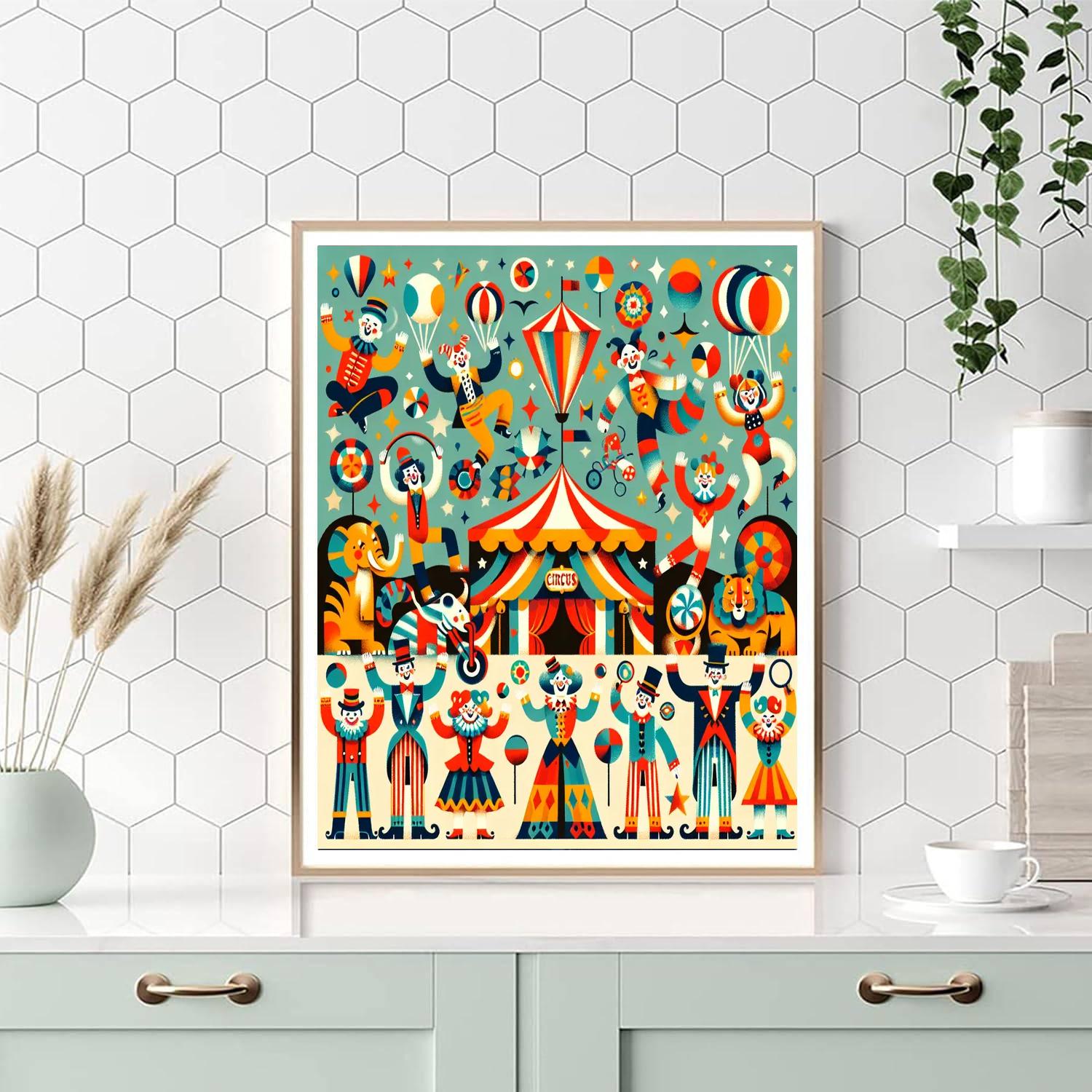 Joyful Circus Wonders Number Painting