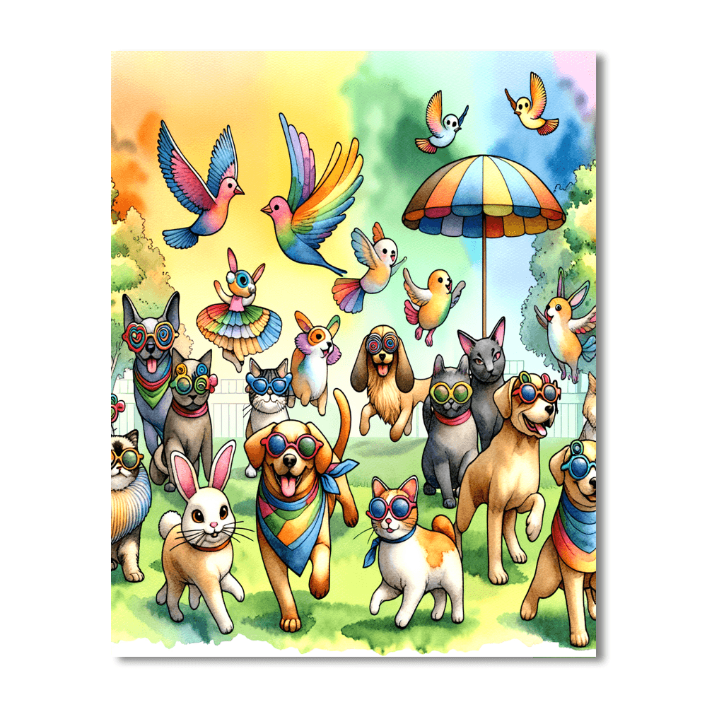 Adorable Pet Parade Paint By Color