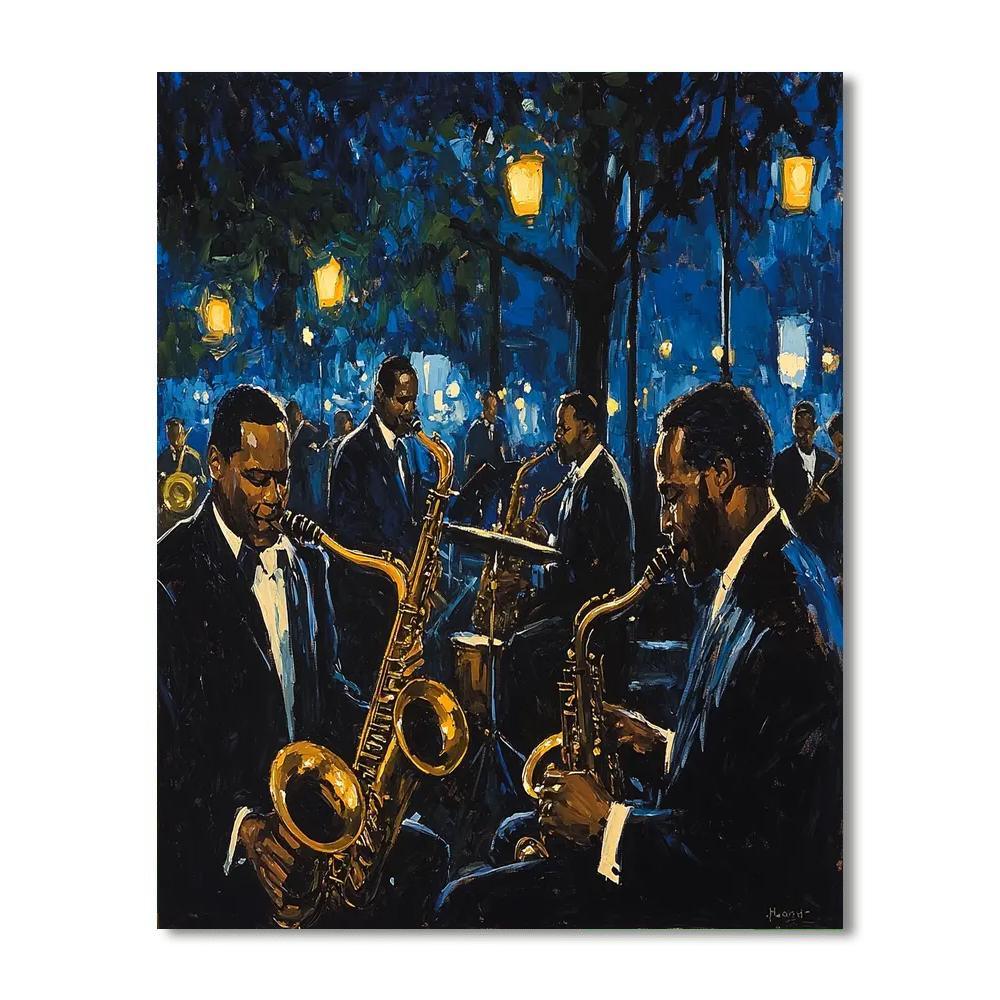 Edward Hopper Inspired Jazz Serenade In Blue  Painting By Numbers Kit