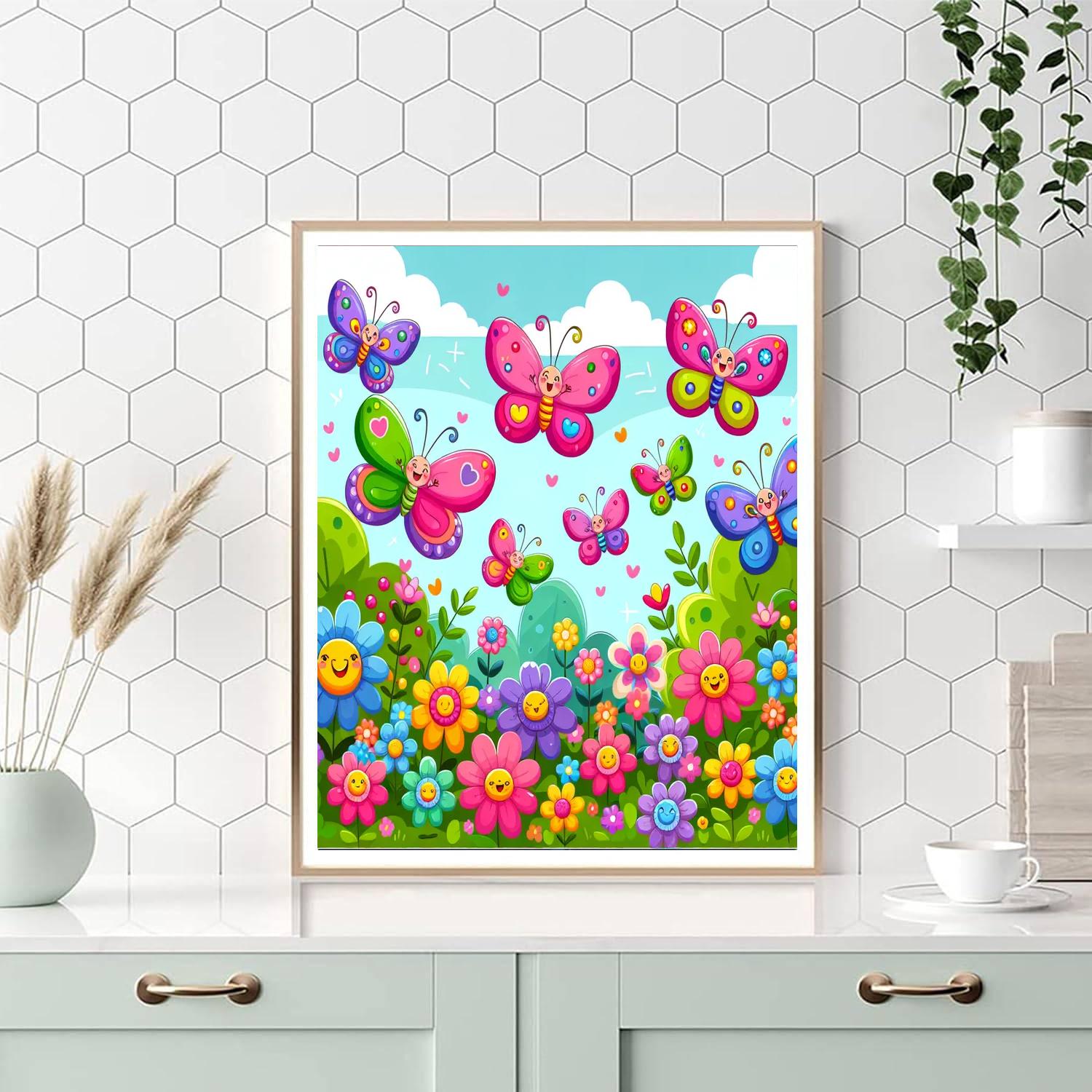 Butterfly Garden Parade Number Painting